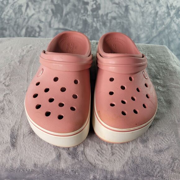 Crocs Crocband Platform Clog Womens 6  Pink Waterproof Rubber Shoes - Picture 3 of 10